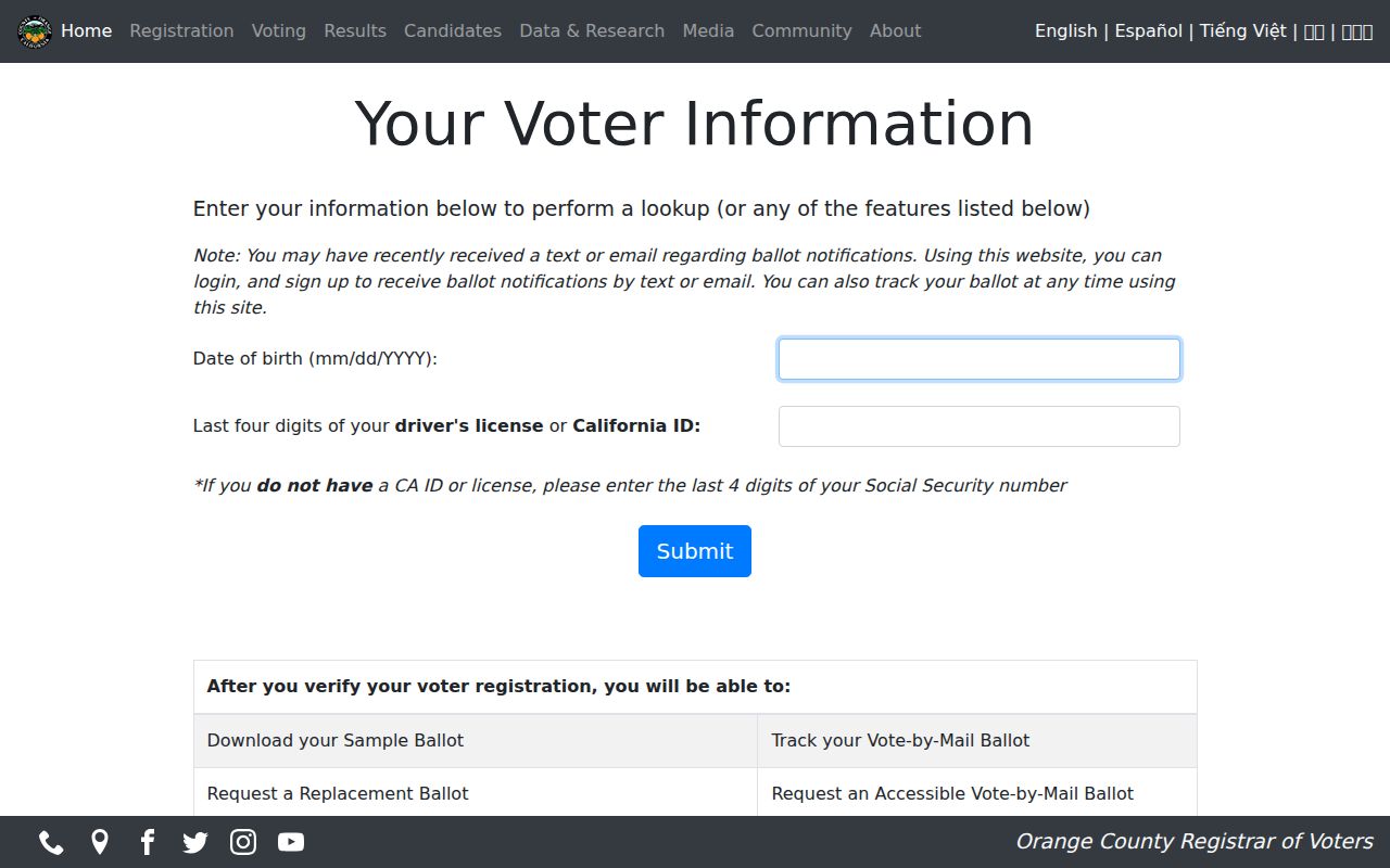 Cypress people search Orange County voter lookup