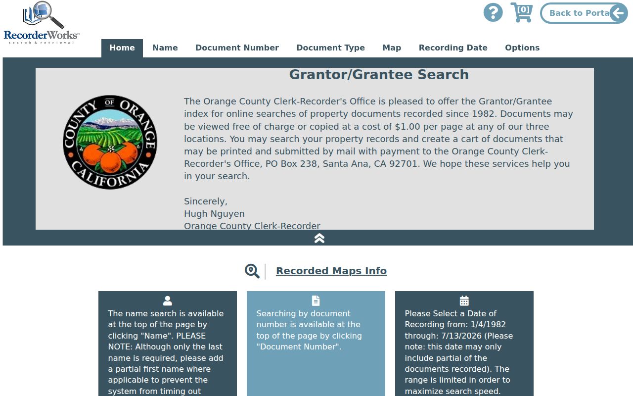 Cypress people search RecorderWorks Grantor Grantee index