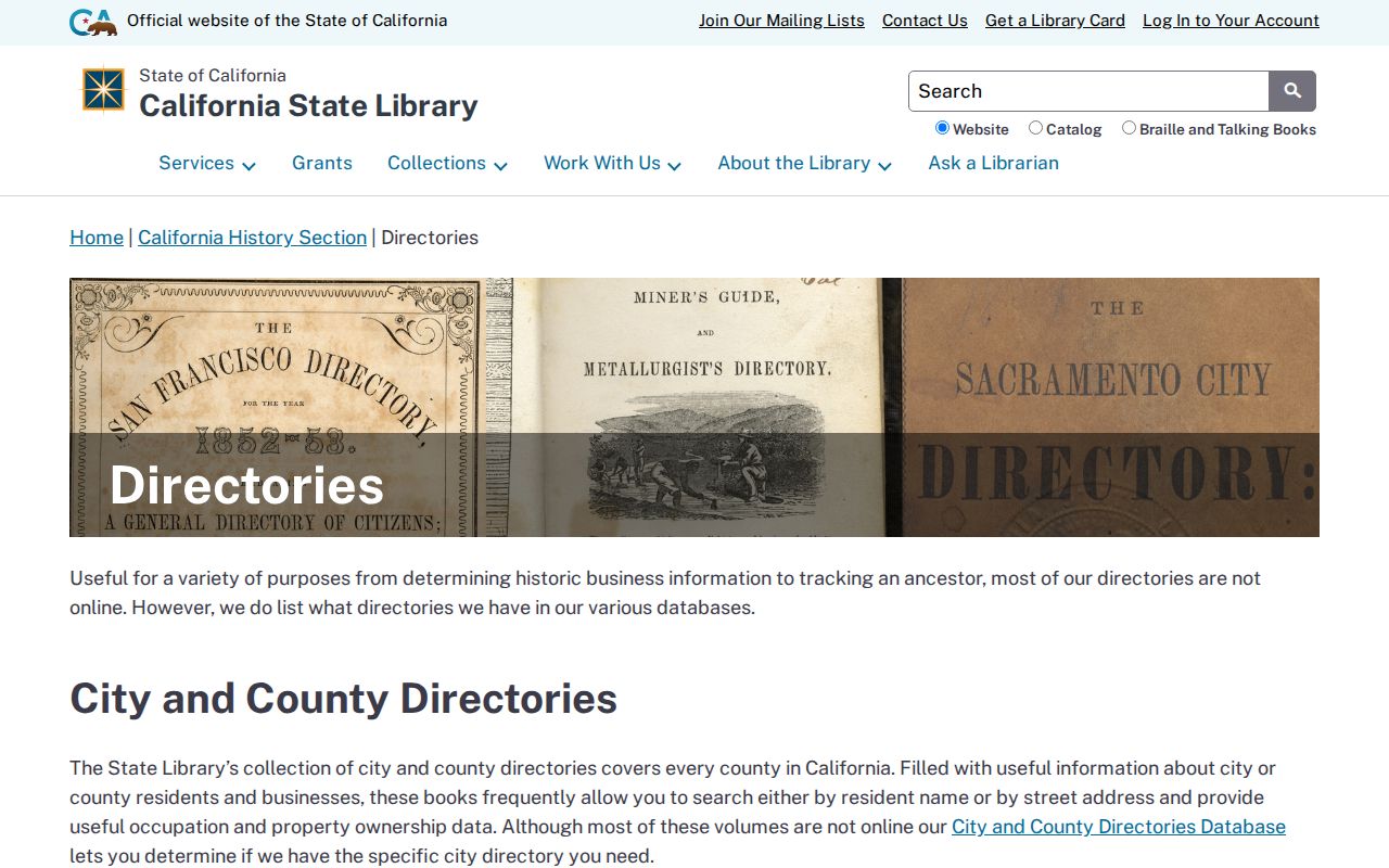 Cypress people directories California State Library directories